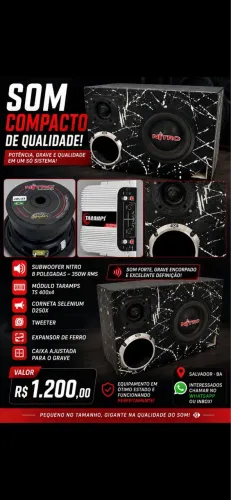 Som automotivo compacto  