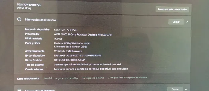 PC GAMER COMPLETO ACOMPANHADO DE CADEIRA GAMER