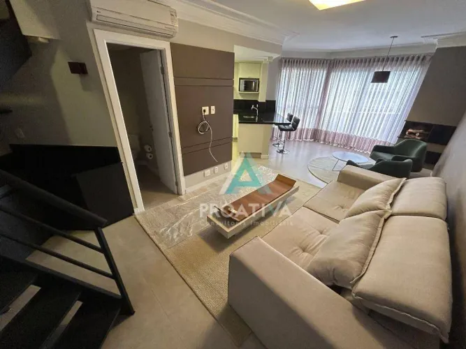 Apartamento Duplex com 1 dormitório para alugar, 84 m² por R$ 7.243,00/mês - Jardim - Sant