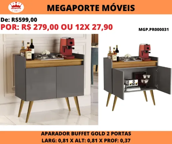 Aparador Buffet Gold 0,81cm