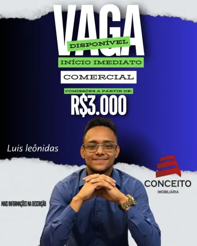 Vaga para corretor de imóveis.