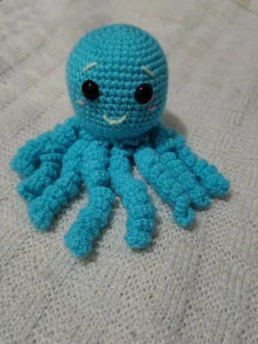 Polvo de crochê azul