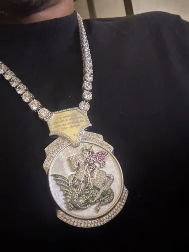 Cordão prata São Jorge