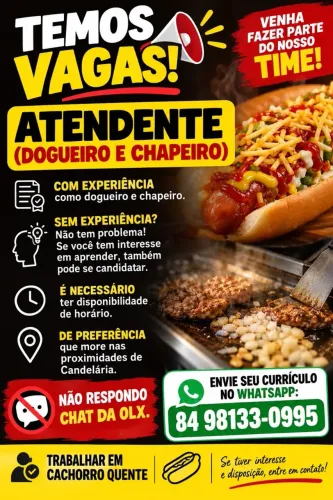 ATENDENTE(dogueiro e chapeiro)