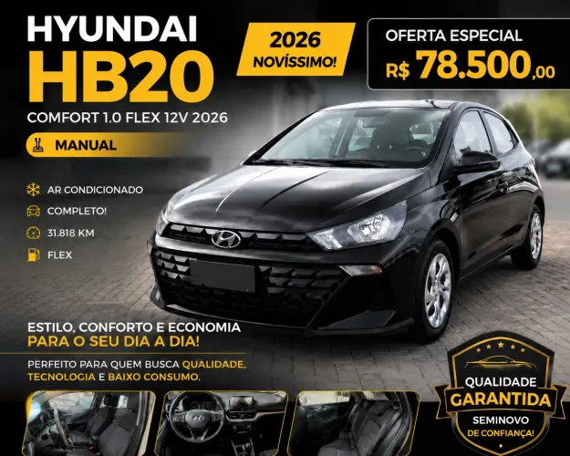 Hyundai HB20 Comfort 1.0 Flex 12V Mec. 2026