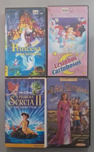 VHS A Princesa Encantada Os Ursinhos Carinhosos A Pequena Sereia 2 A Bela Adormecida