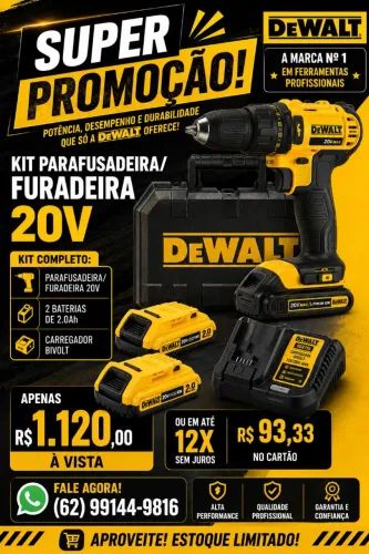 PROMOÇÃO PARAFUSADEIRA DEWALT