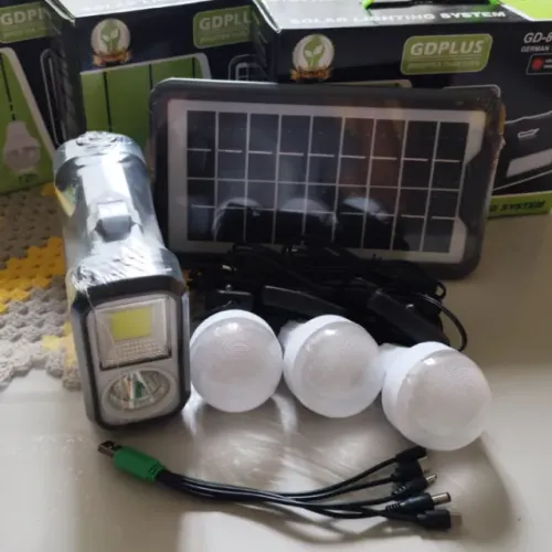 Kit Iluminação Camping Bateria Recarregável Usb Lanterna Led Solar