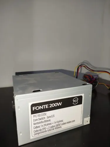 Fonte TGT 200W ATX - 24 Pinos - SATA/Molex - Funcionando Perfeitamente