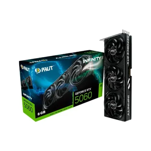 Placa De Vídeo Geforce Ddr7 08Gb/128 Bits Rtx 5060 Palit, 3 Fans, Dp, Hdmi, Ne *P1-G