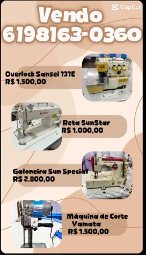 Máquinas de Costura Industriais - Reta, Overlock, Galoneira e Máquina de Corte