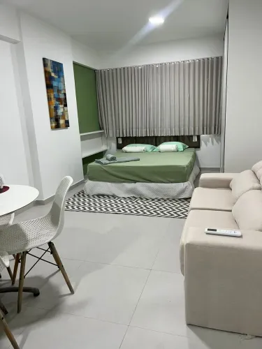 Studio mobiliado em Setubal com 31 m², Prédio com excelente área de lazer. Seja o primeiro