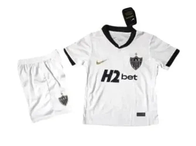 Kit Infantil Atletico Mineiro Branco 2026 - Camisa + Shorts - Novo - 16 ao 28