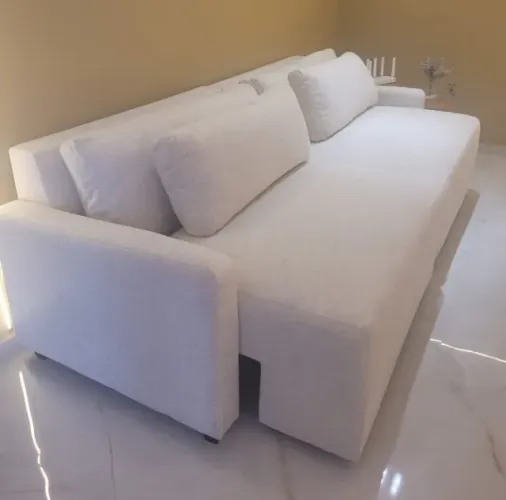 Sofá Novo de Fábrica - Tecido Bouclé cinza