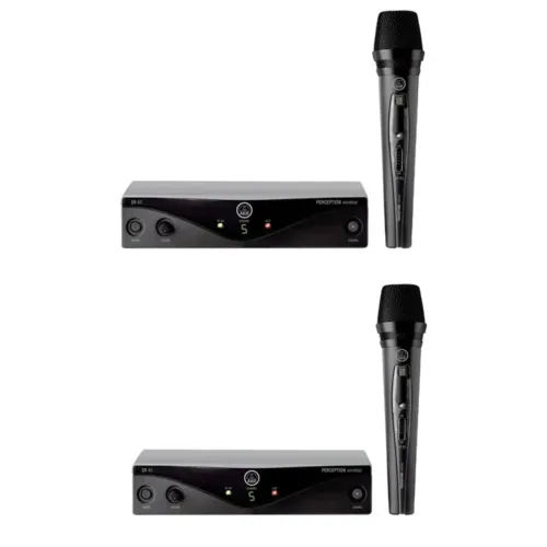 2 Microfones AKG PW45 VSET SR45 Vocal de Mão Sem Fio Profissional