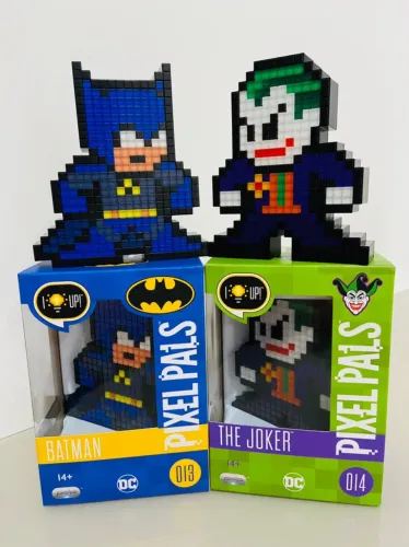 Kit 2 Luminárias Pixel Pals Originais DC Comics (Novo Lacrado)