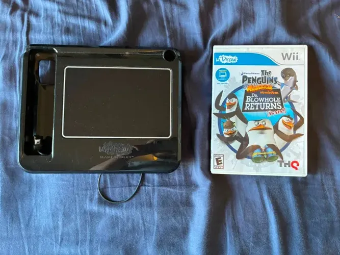 Jogo Penguins Of Madagascar Dr Blowhole Returns Udraw Wii + controle U draw