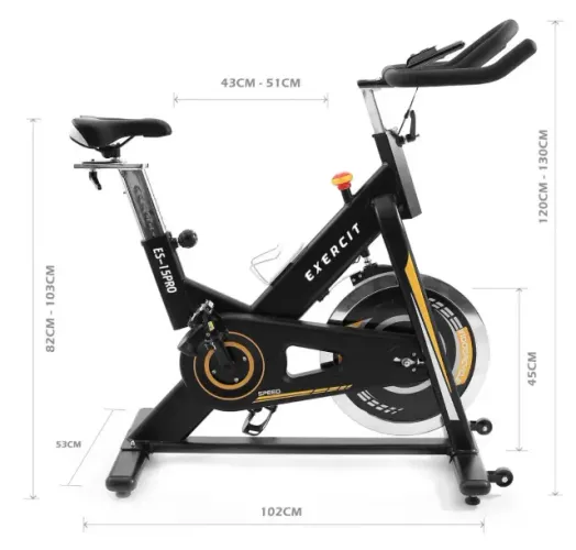 Bicicleta Ergométrica Spinning Exercit Es-15 Profissional Cor Preto/Amarelo