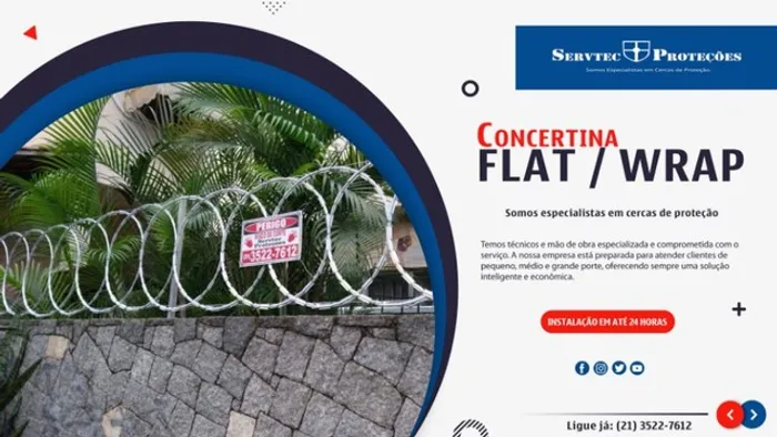 Cerca Concertina Flat Wrap - Servtec Proteções - RJ