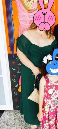 Vestido longo de festa verde