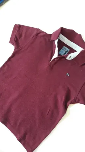 Camisa Infantil Polo Marca CTX - tamanho 6 - cor vinho - Seminova