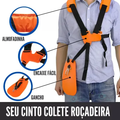 Cinto D Sustentação Duplo Roçadeira P/ Toyama Stihl Vulcan