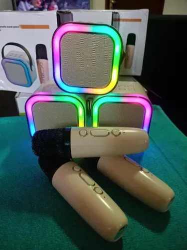 Caixa De Som Bluetooth Karaokê Portátil Led Com Microfone K12