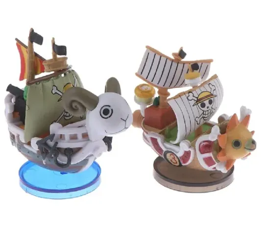 Navio dos Chapéu de Palha Going Merry e Thousand Sunny One Piece Miniaturas 5cm