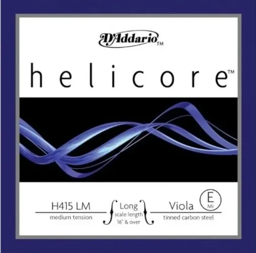 D'Addario Helicore Viola Single E String, escala longa, tensão média C/NF