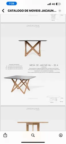 Mesa de Jantar 1,50x1,50 Jacauna - PEÇA ÚNICA