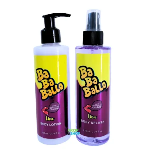 Kit Creme Hidratante Babalu Uva + Body Splash Feminino Docinho 250ml Pronta Entrega