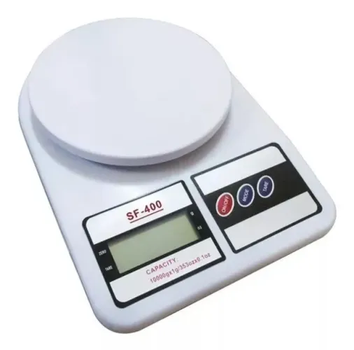 Balança Digital De Cozinha Branca Alta Precisão 10kg + Pilha