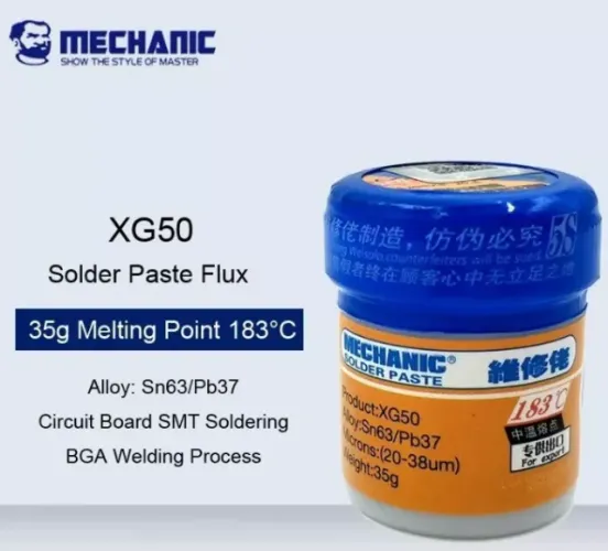 Solda Em Pasta Bga Smd Mechanic Xg-50 Retrabalho Reballing 42grs