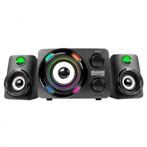 Subwoofer Gamer K-Mex Stereo SS-9800, 9.9W RMS, Canais 2.1, LED de 7 Cores, Preto - SS9800