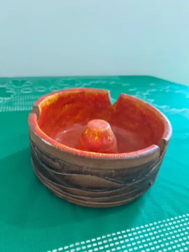 Cinzeiro Cerâmica 18x7cms Antigo (crédito, débito, Pix e PicPay )