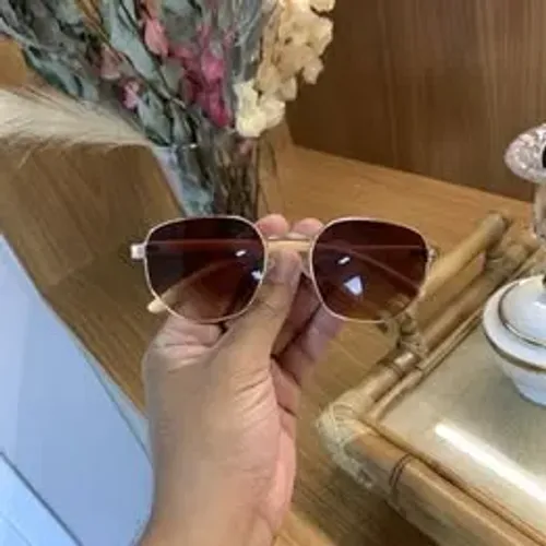 Óculos de Sol Quadrado Hexagonal Santiago - Marrom Degradê Creme Dourado - Acetado