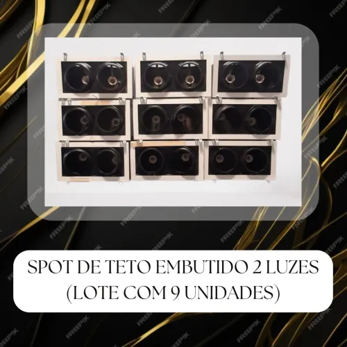Spot de Teto Embutido 2 Luzes - 9 Unidades