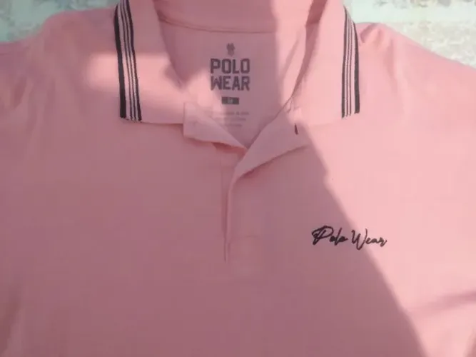 Camisa Polo Wear rosa salmão tamanho M