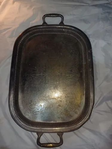 Bandeja de servir em BANHO de prata GRANDE 67x43