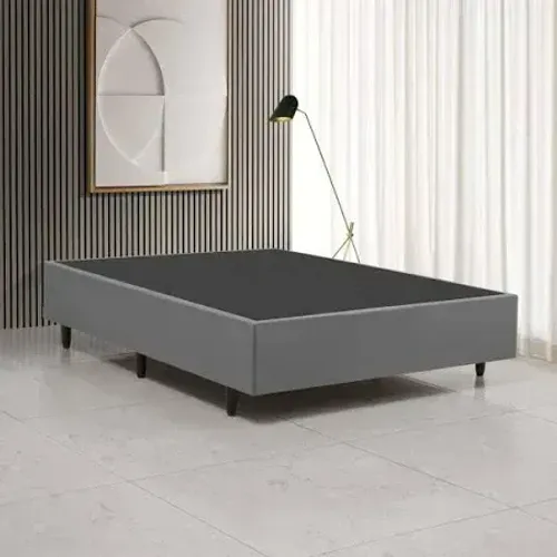 Cama Base Box Casal - cor cinza