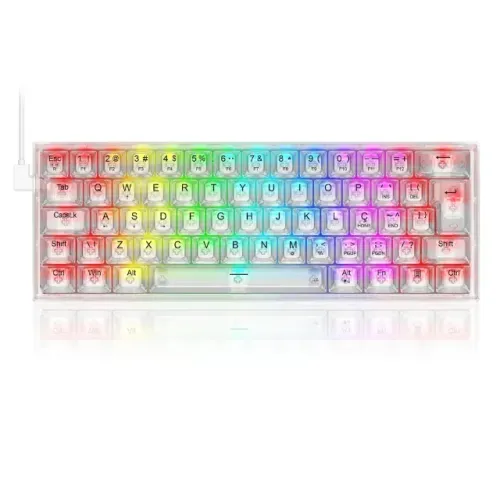Teclado Mecânico 60% Redragon Fizz Crystal RGB Switch Crystal - WZetta