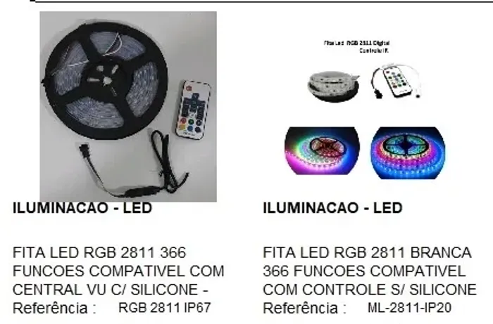 Fita LED RGB 2811 366 Funções - Iluminação Interna e Externa