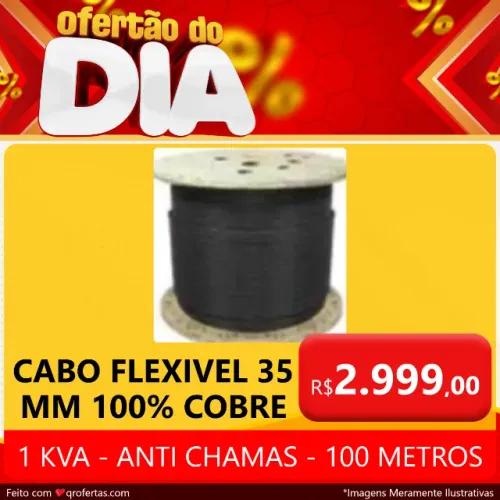 CABO 35 MM - FLEXIVEL - 100 % COBRE - PEÇA COM 100 METROS  COM SELO DO INMETRO 