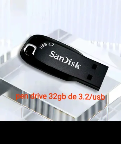 Pen Drive Sandisk 32GB USB 3.2. Com w10. Bootavel