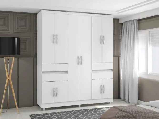 Guarda-Roupas 6 Portas Branco l554