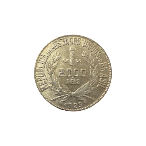 Moeda 2.000 Réis 1929 Sob Prata Série Mocinha
