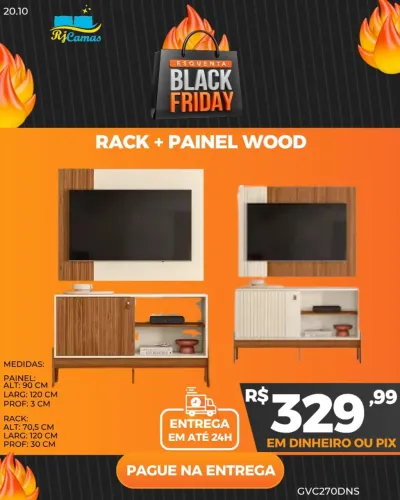 Rack + Painel wood (Pague na entrega)