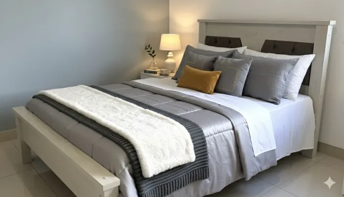 Cama Casal Madeira Maciça Pinus) Cabeceira Estofada Capitonê