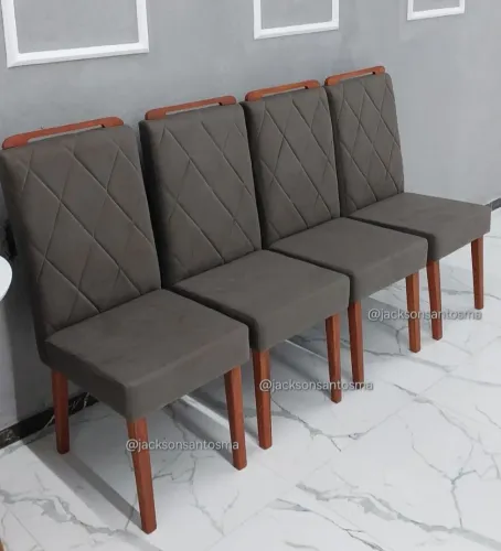 4 Cadeiras de Luxo com Cabeceira - Conforto e Elegância em Pronta Entrega!