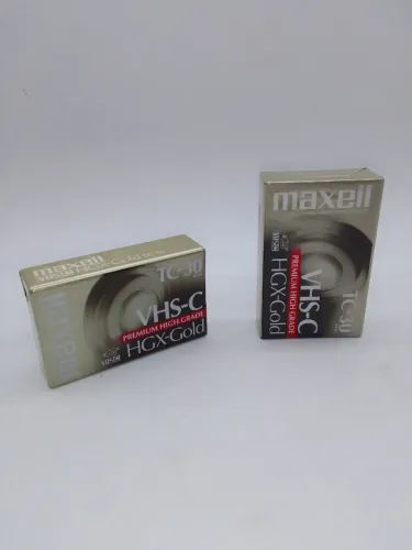 2 Fitas Filmadora Vhs-c Maxell Tc-30 Hgx Lacradas Anos 90
